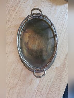 Brass Oval Mini  Serving Tray with Handles Decor- Antique Brass Finish